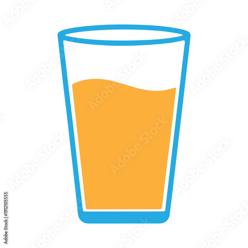 Minimalist Flat Vector Illustration Of Orange Juice Glass