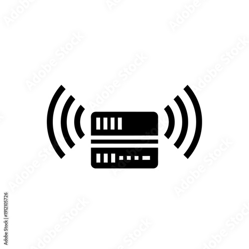 Wireless credit card payment icon symbolizing contactless transactions.