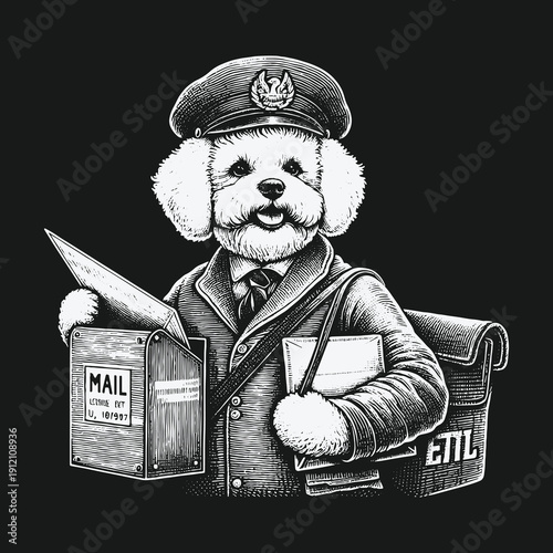 Dog Postman Delivering Mail with Dedication and Efficiency.