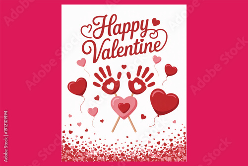 Valentine Handprint Printable  Cute Kids Craft Keepsake