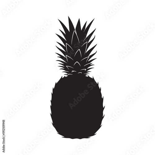 Black Pineapple silhouette vector illustration