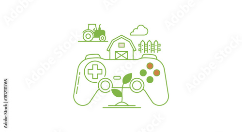 Gaming concept controller with farm elements for agricultural technology