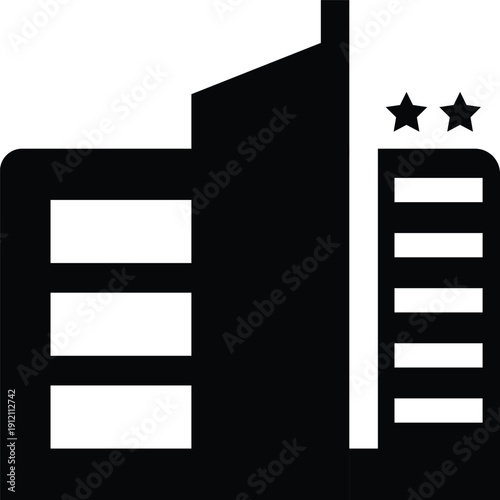 Modern hotel building icon