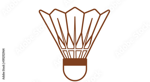 Isolated brown shuttlecock graphic representing sport and activity on white background