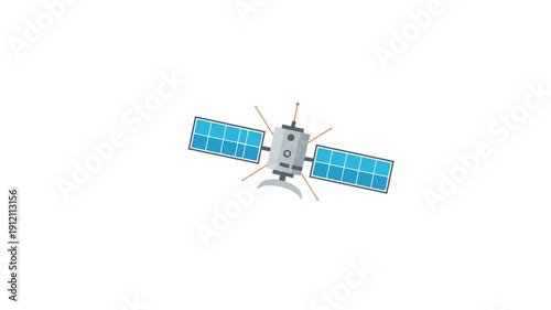 Cute Satellite Floating Space Animation