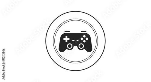 Gamepad icon on white background symbolizing gaming and entertainment