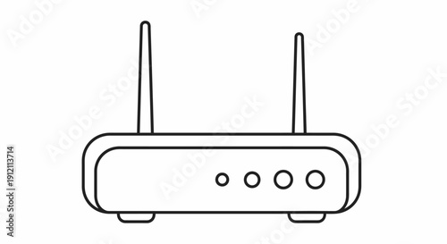 Modern wireless router icon isolated on white background for technology