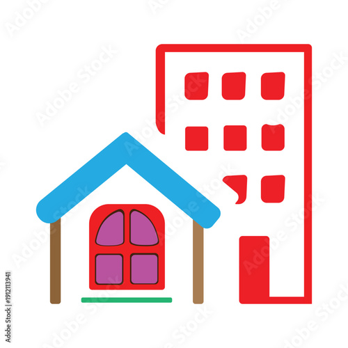 Colorful home flat icon