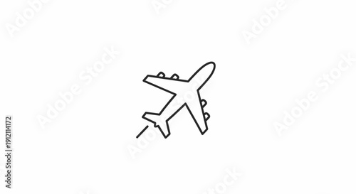 Wallpaper Mural Minimalist airplane icon against a clean white background for design projects Torontodigital.ca
