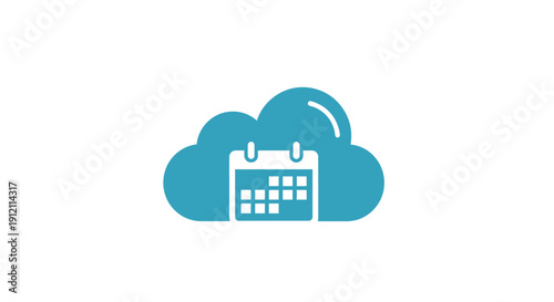 Cloud icon with calendar visual representation of time and schedules