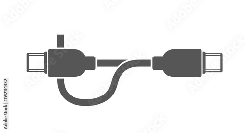 Usb c connector cable illustration for modern technology vector design