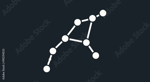 Abstract illustration of connected dots resembling a constellation on dark background