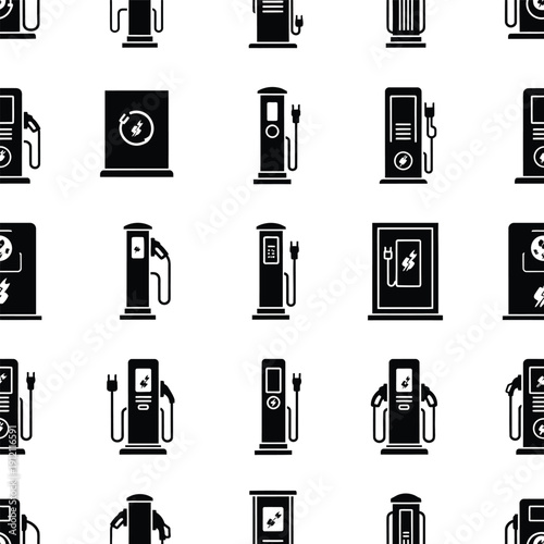 Various Gas Pump Icons Illustrating Different Fuel Options