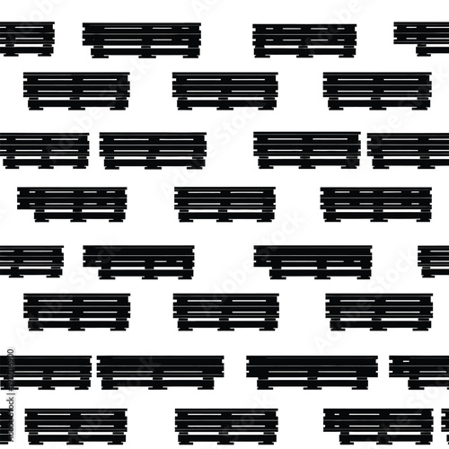 Pattern of benches arranged in a repeating grid formation outdoors