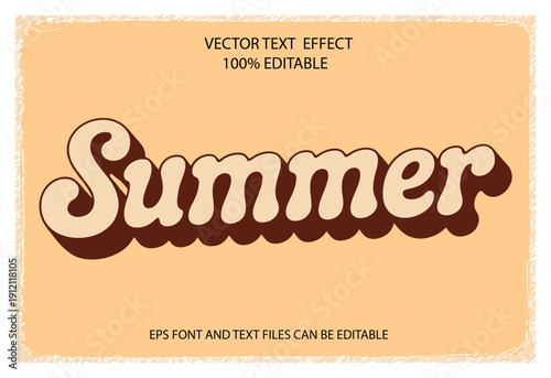 A retro styled vector graphic showcases the word summer with a textured vintage aesthetic high-quality professional