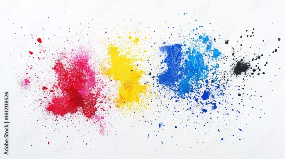 Fototapeta premium Vibrant Splattered Paint Effects in Bright Colors