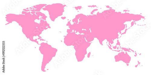 World map vector isolated on white background. Flat Earth map vector. World map vector illustrations, Globe similar world map icon. Map silhouette for template, business 25,.ai