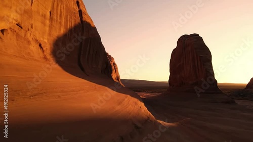 Wallpaper Mural Dawn's First Light on Eroded Stone low angle, highlighting texture Torontodigital.ca