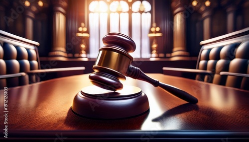 courtroom gavel strikes delivering a verdict on justice in a world governed by law