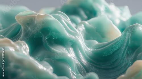 Songkran Fluidic Waves: Abstract Turquoise Texture