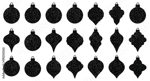 christmas tree decorations isolated on white