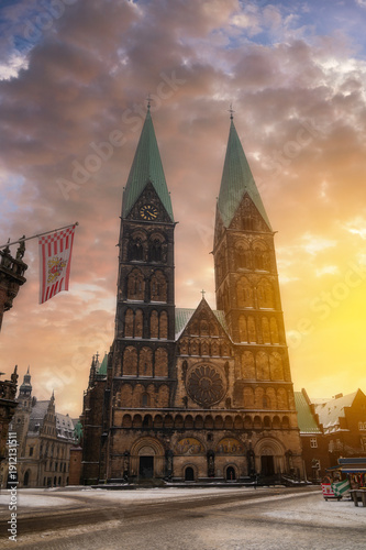 Wallpaper Mural Iconic landmarks from the center of Bremen Schnoor, , the Dom Cathedral and old town Torontodigital.ca