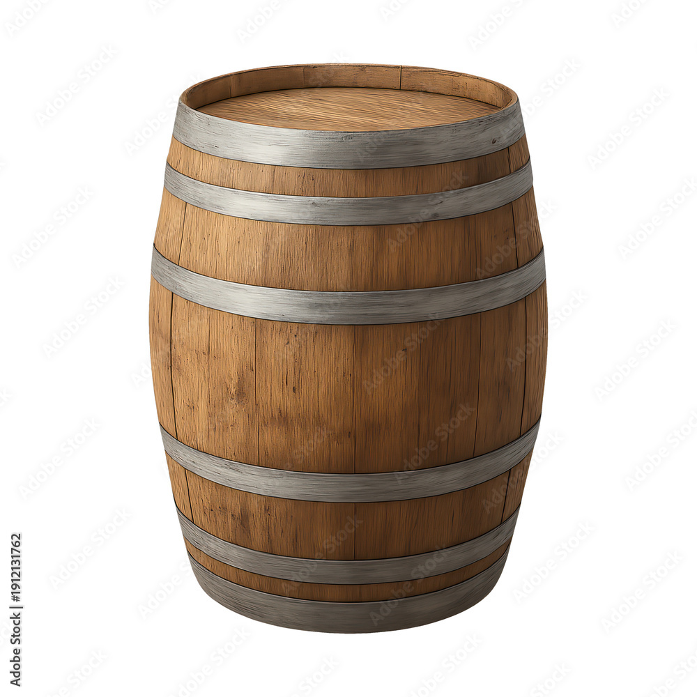 Fototapeta premium PNG Rustic wooden barrel container