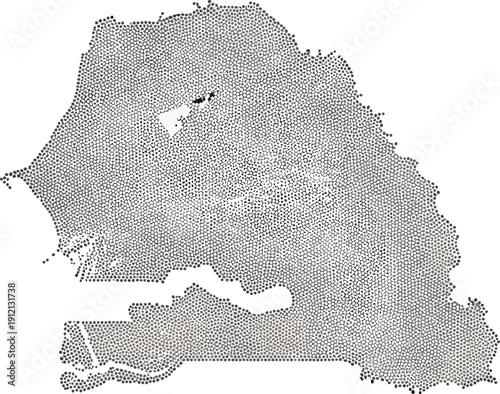 Senegal map vector hexagonal grid spatial data west africa gis