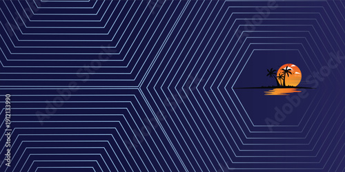 Abstract vibrant gradient line background vector. Futuristic style wallpaper with polygon line, geometric shapes. Modern wallpaper design for backdrop, website, business, technology, presentation.