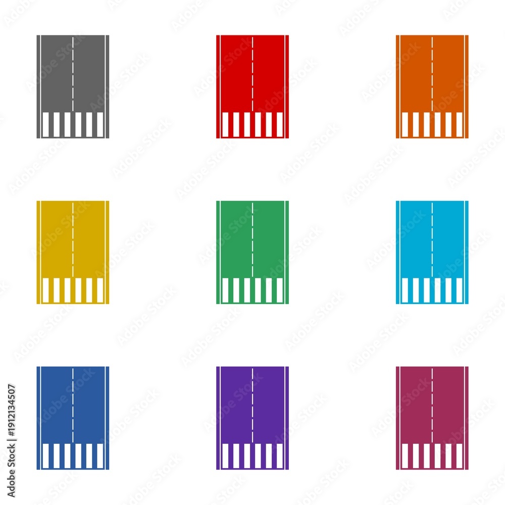 Obraz premium Flat illustration of road icon isolated on white background. Set icons colorful