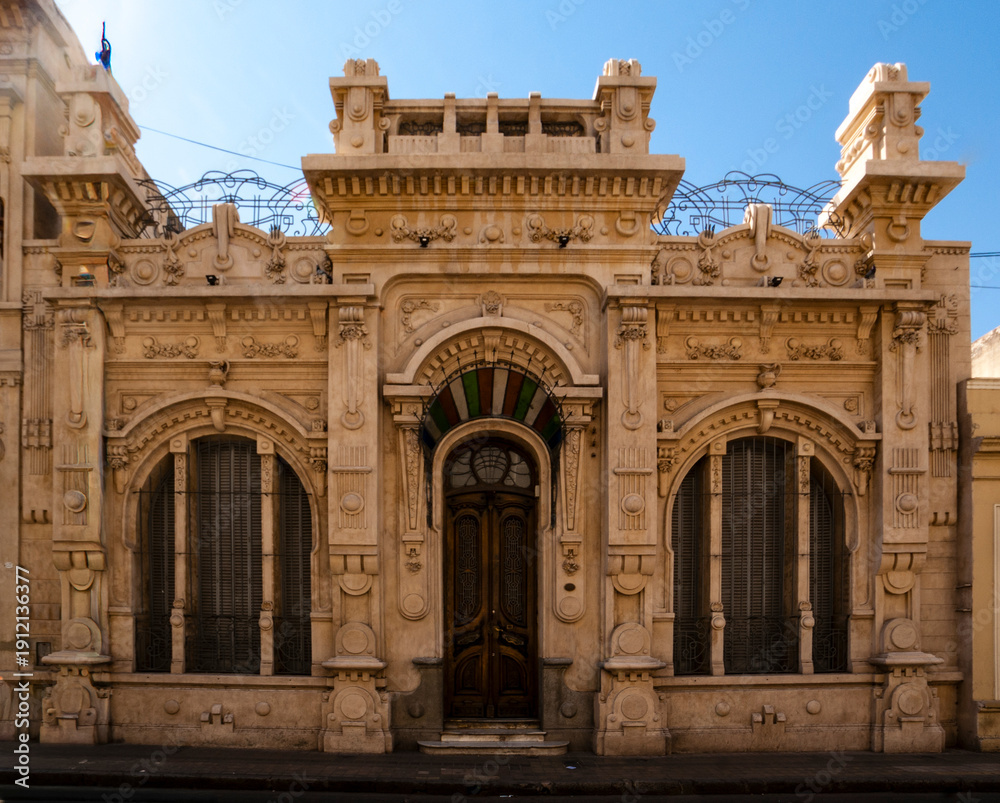 Fototapeta premium Facade of an art nouveau building in the historic center of Cordoba, Argentina, South America