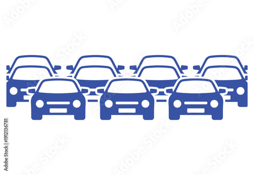 Cars icon set. Traffic jam , automobile, car, driving, transport. Auto symbol on white background - stock vector.