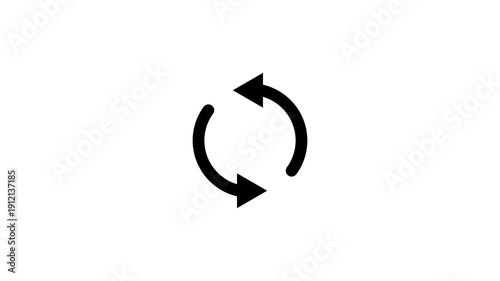 A black and white circular arrow icon pointing in opposite directions