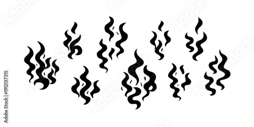 Abstract black squiggly lines forming a chaotic and dynamic composition Vector