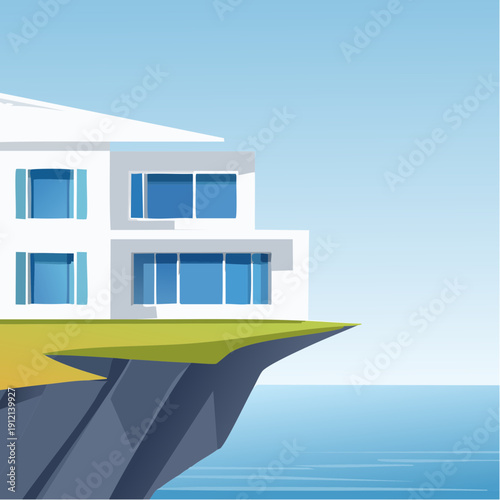 Modern Luxury House Perched on a Cliff Overlooking the Ocean