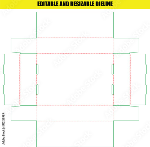 Classic Auto Bottom Tuck Top Box Die Line Template for Efficient Product Packaging Solutions