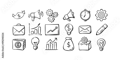 A collection of various icons representing different activities and objects Vector