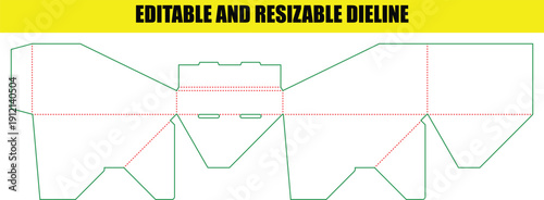 Wide Format Display Folding Box Die Line Template for Distinctive Product Presentation and Retail Packaging