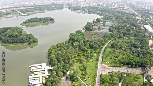 Wallpaper Mural Baiyun Lake Park Guangzhou Aerial View with City Skyline Torontodigital.ca