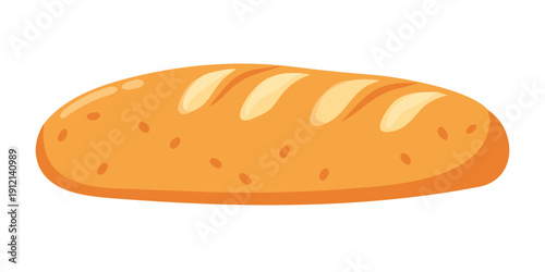 A freshly baked loaf of bread with a golden brown crust and visible scoring Vector
