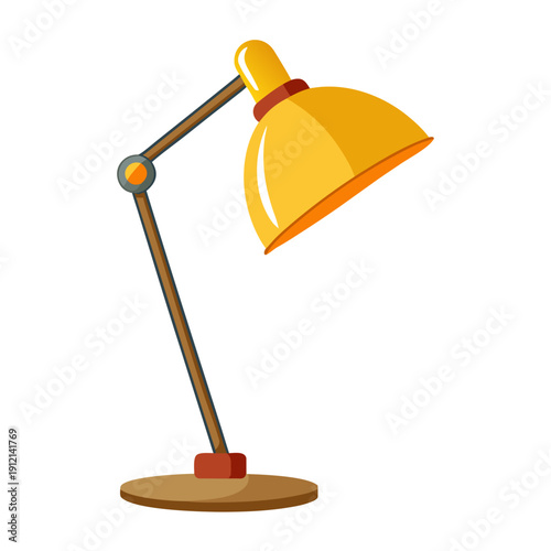 Vibrant desk lamp with adjustable arm and warm lighting