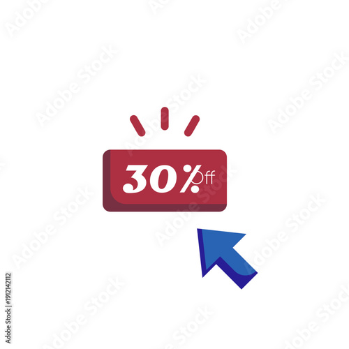 30 Percent Off Click Button Icon Sale