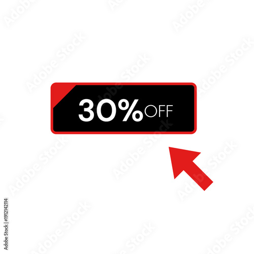 30 Percent Off Click Tag Line Icon Sale