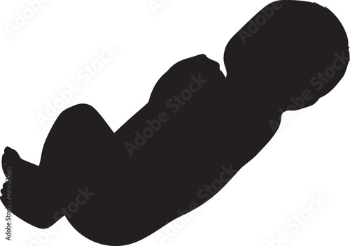 Infant baby silhouette lying down view for newborn healthcare maternal care products and childhood development educational media