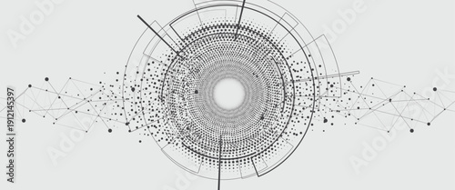 Technology and science banner or header. Computer neural network