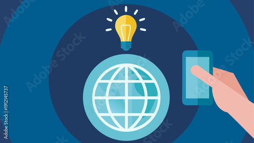 Innovative global connectivity through technology and a smartphone.