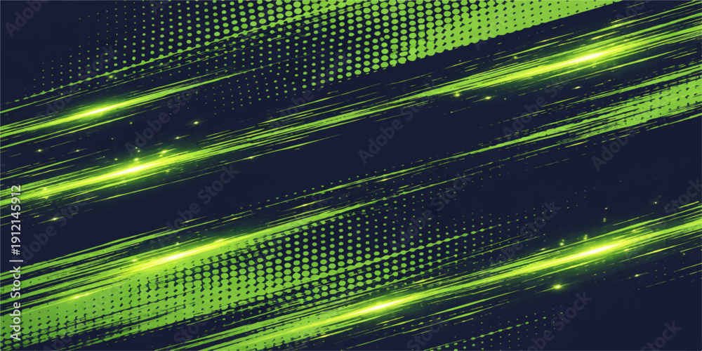 Fototapeta premium A futuristic digital backdrop featuring a green and blue abstract design with binary code patterns and glowing light textures for business technology applications
