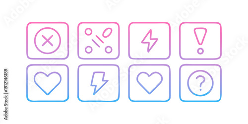 A collection of various heart and cross symbols in different colors and styles Vector