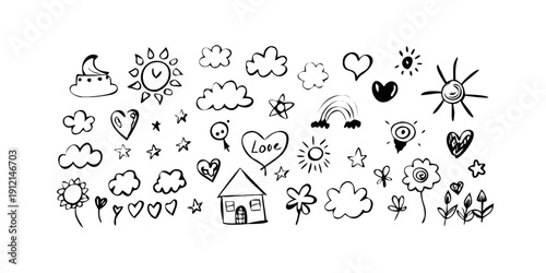 A delightful collection of various symbols and icons representing love and affection Vector