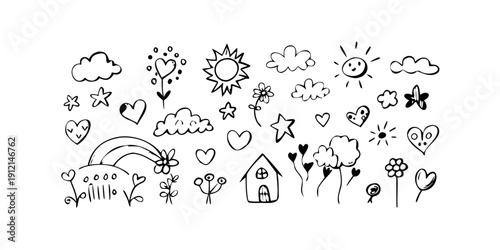 A delightful collection of various weather and nature icons. Vector